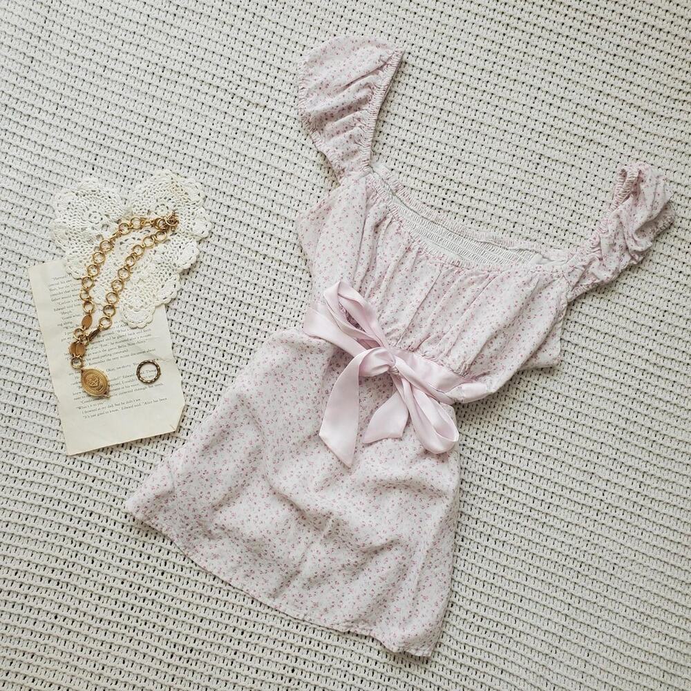 Hollister floral babydoll tank top with waist tie